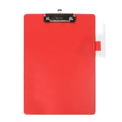 Afbeelding van Klembord Quantore A4 staand PVC rood met 100mm klem + penlus