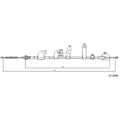 Afbeelding van METZGER 17.1098 Handremkabel Links achter 1910/1735mm Schijfremmen COFLE TOYOTA: Verso (AR20) 2.2 D CAT, 1.6, 1.8, 2.0 4D, 4D 2009 2018