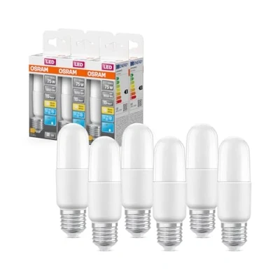 Afbeelding van OSRAM LED lamp met E27 lampvoet, warm wit (2700K), STICK vorm, 10W, vervanging voor 75W gloeilamp, frosted, STAR ,verpakking van 6