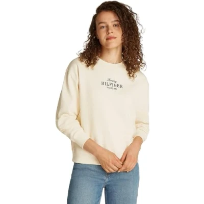 Afbeelding van Tommy Hilfiger LOGO Embroidery Sweater, Dames, Maat: Medium, Calico