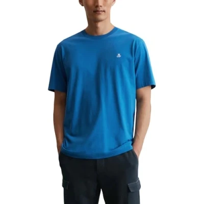 Afbeelding van Marc O&#039;Polo Short Sleeve LOGO Print Tshirt basic, Heren, Maat: 3XL, Pacific blue
