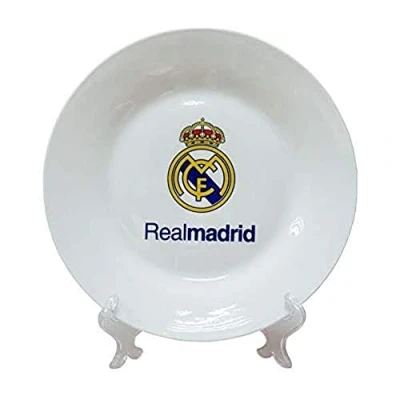 Afbeelding van REAL MADRID CF Wit bord, voor jongens en meisjes, keramiek, officieel product (CyP Brands)