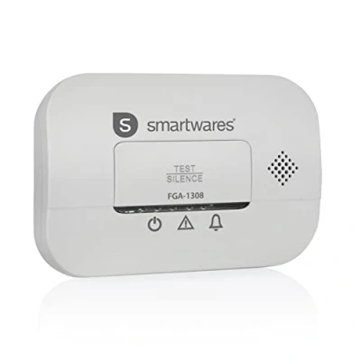 Afbeelding van Smartwares FGA 13081FR Koolmonoxidemelder, NF gecertificeerd, sensor 10 jaar, batterijen 3 met controlelampjes en testknop