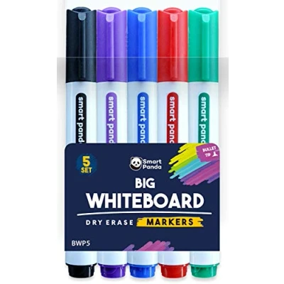 Afbeelding van 5 Whiteboard stiften met een fijne punt Magnetische whiteboardmarkers en wisser Droog afneembare markers, voor thuis, school kantoor delige set verschillende kleu