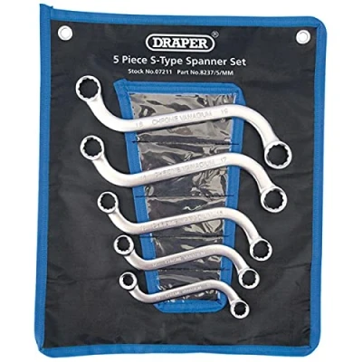 Afbeelding van Draper 07211 ringsleutelset S vormig 5 stuks
