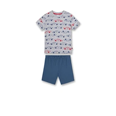 Afbeelding van Sanetta Jongens 233448 pyjama kort, lichtgrijs melange, 104, lichtgrijs, gemêleerd, 104 cm