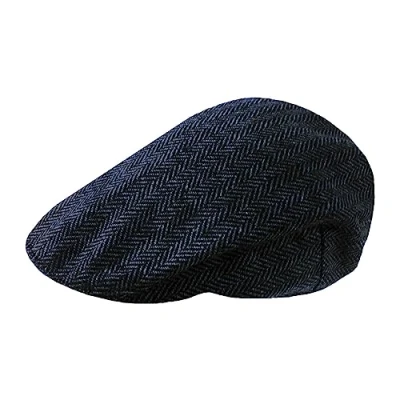 Afbeelding van TOSKATOK® Tweed platte petten voor heren, Leisteen visgraat, S M
