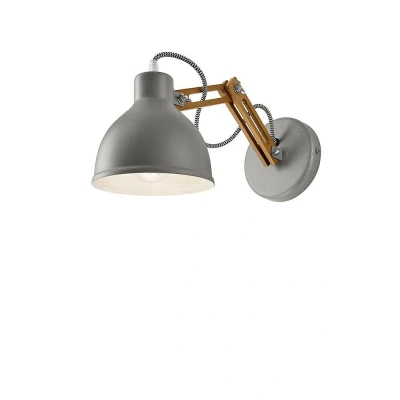 Afbeelding van Lamkur Wandlamp Skansen, houtarm instelbaar, grijs