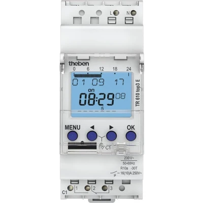 Afbeelding van Theben 6100130 TR610 top3 digitale 1 kanaals timer met app programmering, perfect voor LED&#039;s, timers, tijdschakelaar, weekprogramma, schakelklok, DIN rail,
