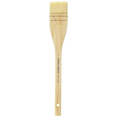 Afbeelding van Winsor &amp; Newton Hake brede platte houten handvat borstel 2&quot;, wit