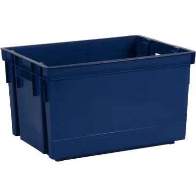 Afbeelding van EDA Opbergbox/opbergkrat 20 L blauw kunststof 39 x 29 23 stapelbaar/nestbaar Opbergbox