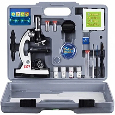 Afbeelding van AMSCOPE M30 ABS KT2 W 52 TLG Beginner Microscoop voor kinderen met ledlicht en transportbox, 120 x 1200 x, 40 cm 37 13 cm, wit