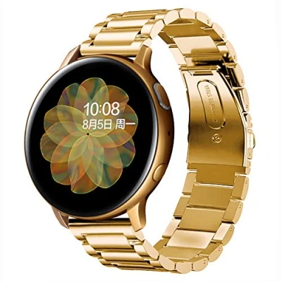 Afbeelding van SUNDAREE Compatibel met Galaxy Watch Active2 40MM/44MM Horlogeband,20MM Goud Metalen Slimme Horlogeband Armband Roestvrij stalen Reservebandjes voor Active2(Active2 Gold)