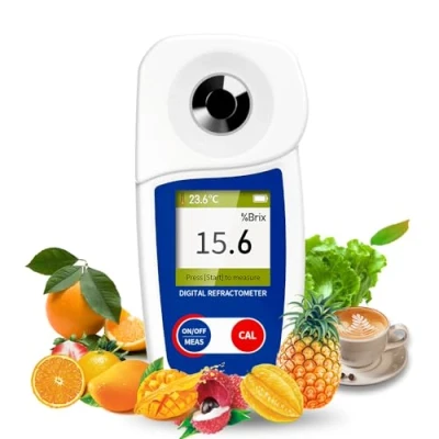 Afbeelding van Digitale Brix refractometer, vlagfront meter, automatische temperatuurcompensatie, bereik 0 55% ± 0,1% precisie