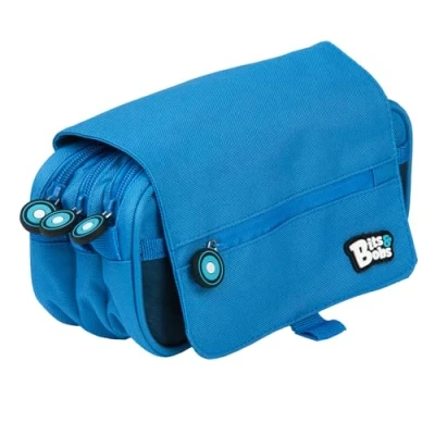 Afbeelding van garfoplas pennenetui, Blauw, 23 cm, Drievoudig etui met klep