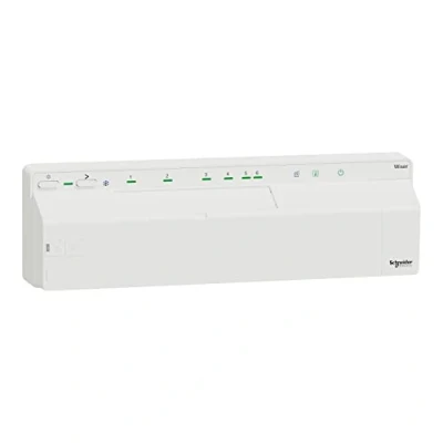 Afbeelding van Schneider Electric CCTFR6620 Wiser Smart Home Vloerverwarmingsregeling, standalone of via app, verdelerstrip voor verwarmen koelen 24 V, regelkleppen van vloerverwarming, verwarmingscontrole
