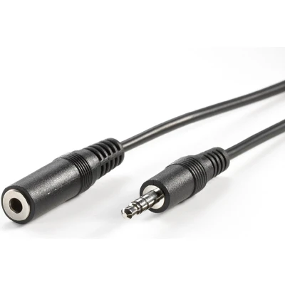 Afbeelding van Value 11.99.4359 Jackplug Audio Aansluitkabel [1x male 3,5 mm 1x female mm] 10.00 m Zwart Afgeschermd