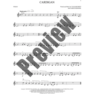 Afbeelding van Taylor Swift Selections from Folklore &amp; Evermore: Violin Play Along Book with Online Audio