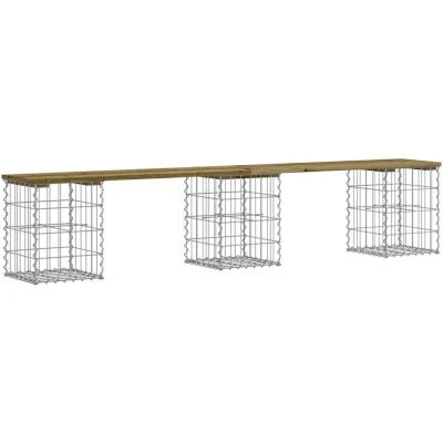 Afbeelding van Tuinbank schanskorfontwerp 203x31x42 cm geïmpregneerd hout
