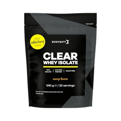 Afbeelding van Body &amp; Fit Clear Whey Isolate Protein Proteine Poeder Ranja Eiwit Limonade Mango 540 gram (20 shakes)