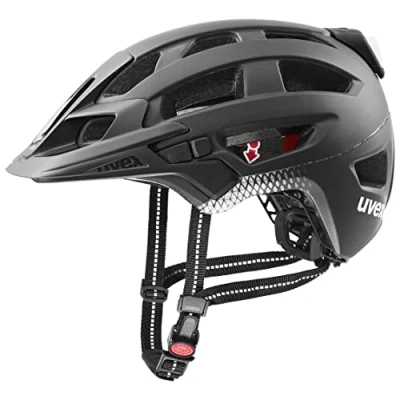 Afbeelding van uvex finale light 2.0 veilige stadshelm voor dames en heren incl. led licht wasbare binnenbekleding black silver matt 52 57 cm