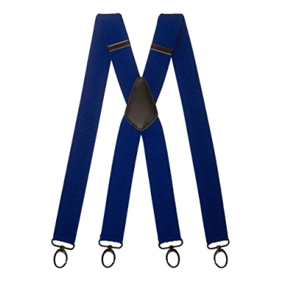 Afbeelding van Olata Werk Bretels X Vorm Met Karabijnhaken 4 cm. Wit (Zwarte Clips)