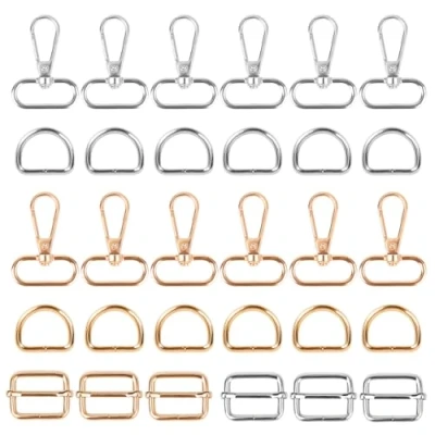 Afbeelding van YSDMY 30 stuks riemversteller Goud/Zilver D ring afneembare draaisluitingen schuifgesp voor DIY tas rugzak accessoires riem, Halsband honden