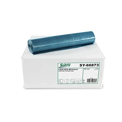 Afbeelding van Sobsy Vuilniszakken Ldpe Reg, type 100, blauw, opgerold, 120 l, extra sterk
