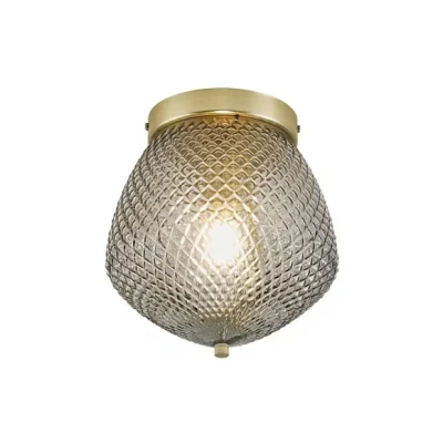 Afbeelding van Nordlux Plafondlamp ORBIFORM Structuur glas kap, messing applicatie