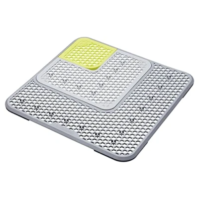 Afbeelding van KitchenCraft 3 delige verstelbare gootsteen beschermer, kunststof, Grijs/Groen, 30,3 x 0,3 cm