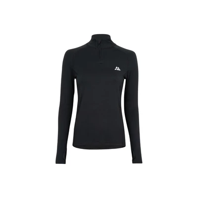 Afbeelding van DANISH ENDURANCE Workout Shirt Vrouwen Lange Mouwen met Rits Reflecterende Details Zwart L