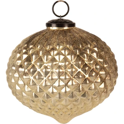 Afbeelding van Clayre &amp; Eef Kerstbal Ø 15x15 cm Goudkleurig Glas Kerstboomversiering