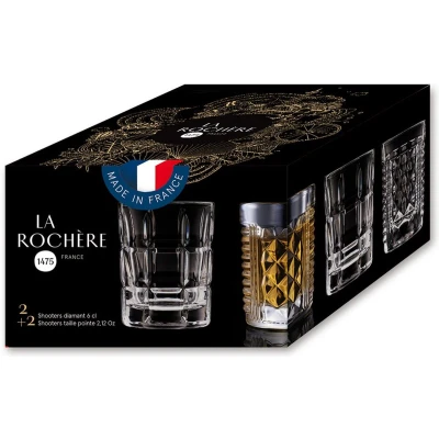 Afbeelding van La Rochère Shotglas 6 cl set van 4 Transparant
