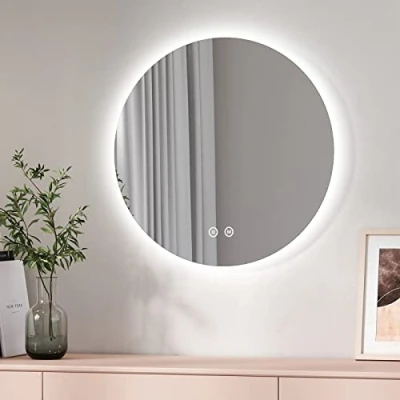 Afbeelding van EMKE Led badkamerspiegel, rond, 60 cm, koudwit, 6500 K, met touch schakelaar