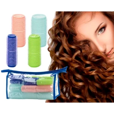 Afbeelding van Stahlia Krulspelden, 24 stuks, incl. tas, 8 x Ø 28 mm, 6 25 4 20 15 krullen zonder hitte, haarkruller, heatless curls, krulspelden &#039;s nachts, groot,
