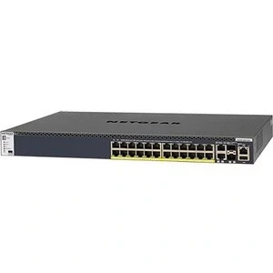 Afbeelding van NETGEAR ProSAFE Managed Switch GSM4328PB Stackable platform met 24 PoE+ poorten + 2 x SFP+ en 10GBASE T (1000W PSU)