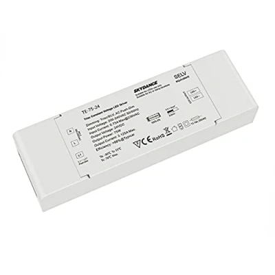 Afbeelding van Dimbare voeding CV, 24 V, 75 W, dimbaar, met Triac dimmer op 220 V + knop in het midden open (Push Dimmer), voor LED strips Skydance TE