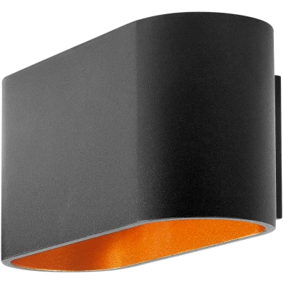 Afbeelding van Highlight wandlamp Oval 1 lichts 8x8 cm zwart goud