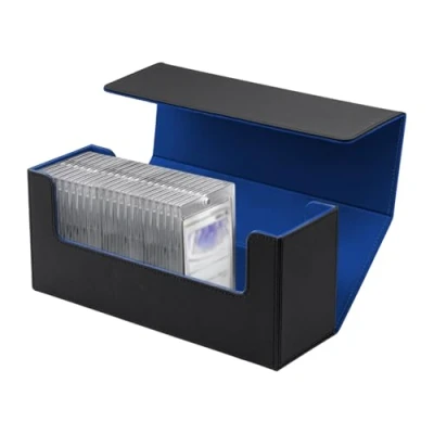 Afbeelding van Tolesum Card Deck Box Voor Mtg, Gathering Kaartenbox 800+ Nieuw Ongestikte Kaarten/Magnetische Kaarthouder 35pt, Compatibel Met Magic Commander Tcg Kaarten Zwart En Blauw