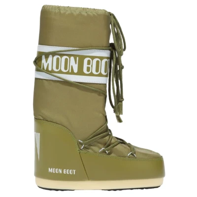 Afbeelding van Moon Boot ICON Unisex Veterlaarzen, Maat: 42 44, Khaki Imitatieleer/ textiel