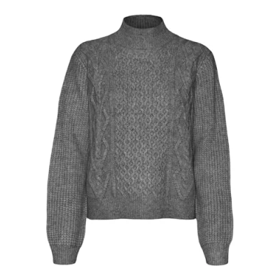 Afbeelding van VERO MODA VMUNIVERSE LS Highneck Pullover GA BF, Medium grijs (grey melange), M
