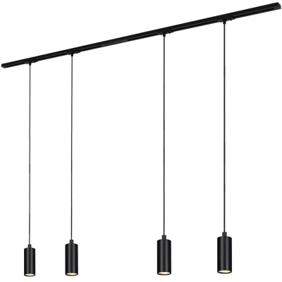 Afbeelding van Briloner RAIL 230 V railsystem, zwart, 4 LED pendels, lengte 1,5m