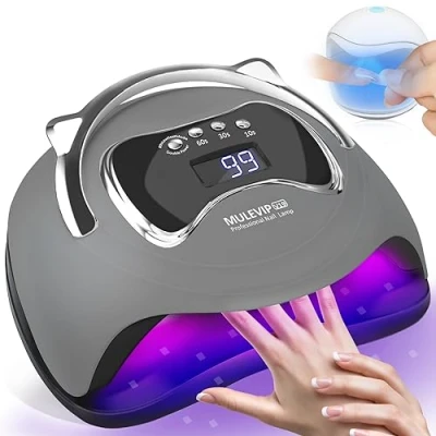 Afbeelding van MULEVIP UV nagellamp Gel 180W lamp LED voor nagels 4 timers 10s/30s/60s/99s met mini verwijderbare basis alle gels