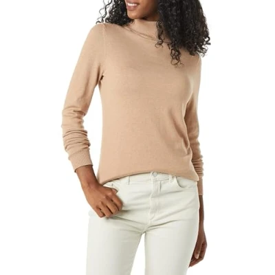 Afbeelding van Amazon Essentials Dames Classic Fit Lichtgewicht Lange Mouw Coltrui (Verkrijgbaar in Grote Maat), Taupe Heather, 4X