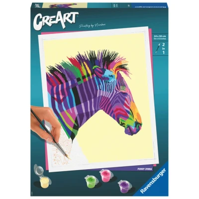 Afbeelding van Schilderen op nummers CreArt Zebra