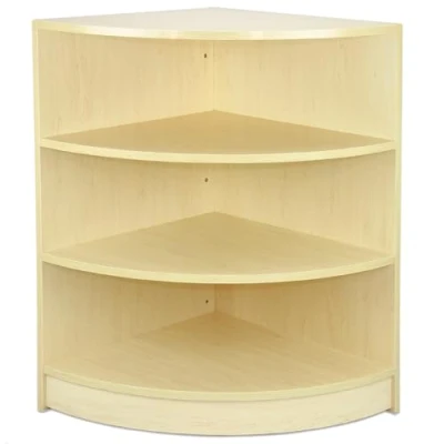 Afbeelding van Winkel Hoek Toonbank Esdoorn LM60 Detailhandel Opbergkast Modulair Curved Vitrine Display Kast Receptie 3 Binnenplanken Open Voorkant 60cm x 90cm MDF