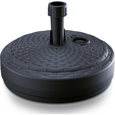 Afbeelding van 1x Stuks ronde rotan kunststof parasolvoeten antraciet 10 liter