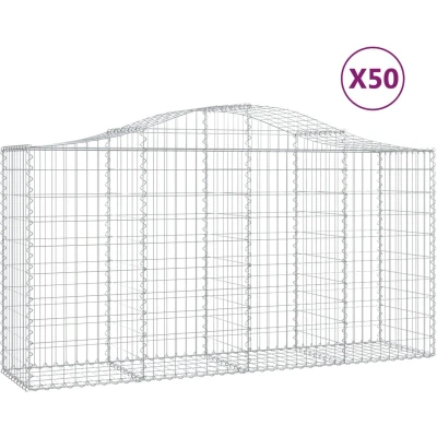 Afbeelding van vidaXL Schanskorven 50 st gewelfd 200x50x100/120 cm ijzer