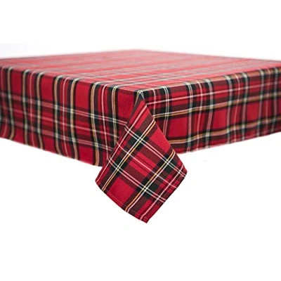Afbeelding van texpot tafelkleed 80 x cm in Schotse ruit, tartan, rood geruit van 100% polyester
