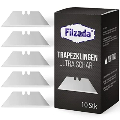 Afbeelding van Filzada® 10x PROFI trapeziummessen voor tapijtmessen 0,5 x mm Ultrascherpe reservemessen snijmessen